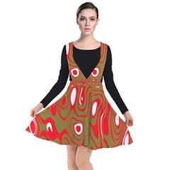 Red-dark Plunge Pinafore Dress by nateshop