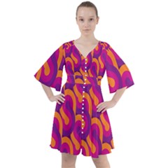 Retro-pattern Boho Button Up Dress by nateshop