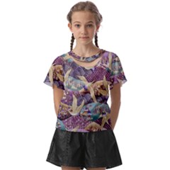 Textile Fabric Pattern Kids  Front Cut Tee by nateshop