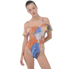 Tissue Frill Detail One Piece Swimsuit by nateshop