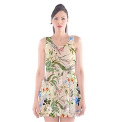 Tropical Fabric Textile Scoop Neck Skater Dress by nateshop