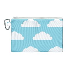 Clouds Blue Pattern Canvas Cosmetic Bag (large) by ConteMonfrey