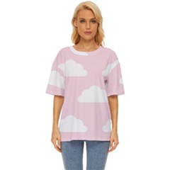 Clouds Pink Pattern   Oversized Basic Tee by ConteMonfrey