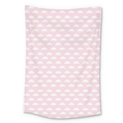 Little Clouds Pattern Pink Large Tapestry by ConteMonfrey