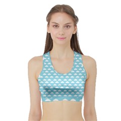 Little Clouds Blue  Sports Bra With Border by ConteMonfrey