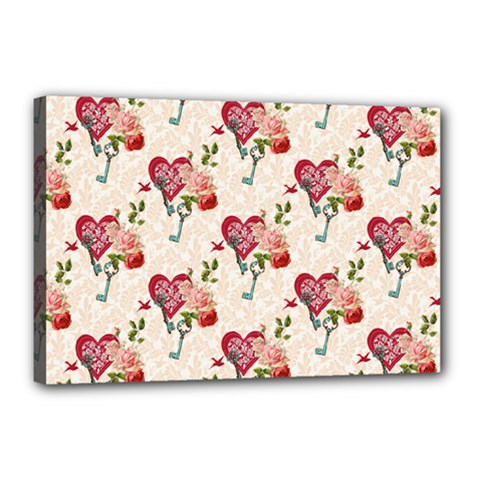 Key To The Heart Canvas 18  X 12  (stretched) by ConteMonfrey