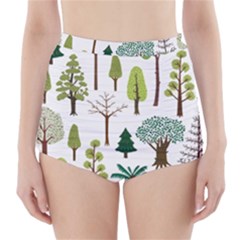 Chrismas Tree Greeen  High-waisted Bikini Bottoms by nateshop
