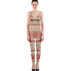 Christmas-pattern-background One Piece Catsuit by nateshop