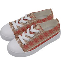 Christmas-pattern-background Kids  Low Top Canvas Sneakers by nateshop