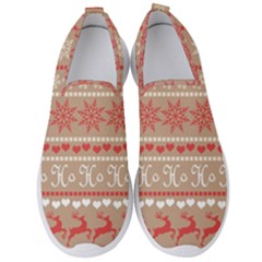 Christmas-pattern-background Men s Slip On Sneakers by nateshop