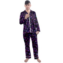 Christmasstars-001 Men s Long Sleeve Satin Pajamas Set by nateshop
