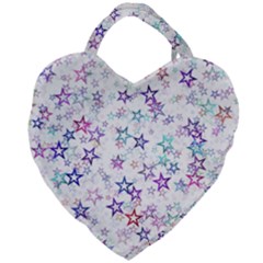 Christmasstars-003 Giant Heart Shaped Tote by nateshop