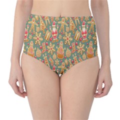 Pattern-santa Classic High-waist Bikini Bottoms by nateshop