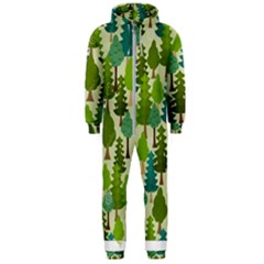 Seamless-forest-pattern-cartoon-tree Hooded Jumpsuit (men) by nateshop