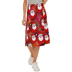 Seamless-santa Claus Midi Panel Skirt by nateshop
