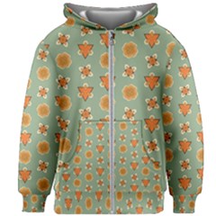 Wallpaper Background Floral Pattern Kids  Zipper Hoodie Without Drawstring by Ravend