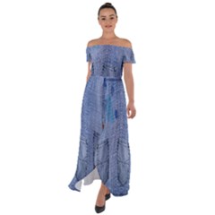 Background-jeans Off Shoulder Open Front Chiffon Dress by nateshop