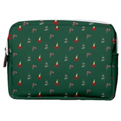 Christmas Background Green Pattern Make Up Pouch (medium)
