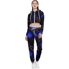 Formula Background Pattern Texture Design Cropped Zip Up Lounge Set by Ravend
