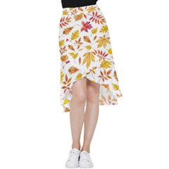 Watercolor-autumn-leaves-pattern-vector Frill Hi Low Chiffon Skirt by nateshop