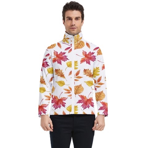 Watercolor-autumn-leaves-pattern-vector Men s Bomber Jacket by nateshop