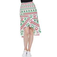 Scandinavian-nordic-christmas-seamless-pattern-vector Frill Hi Low Chiffon Skirt by nateshop