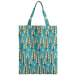 Vector-white-cartoon-trees-pattern Zipper Classic Tote Bag by nateshop