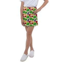 Food Illustration Pattern Texture Kids  Tennis Skirt by Ravend