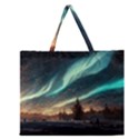 Northern Light North Sky Night Zipper Large Tote Bag View1