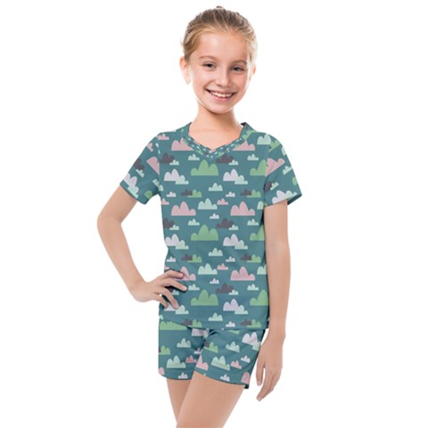 Llama Clouds  Kids  Mesh Tee And Shorts Set by ConteMonfrey