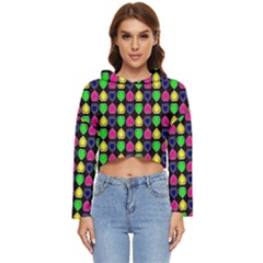 Colorful Mini Hearts Women s Lightweight Cropped Hoodie by ConteMonfrey