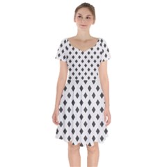 Spades Black And White Short Sleeve Bardot Dress by ConteMonfrey