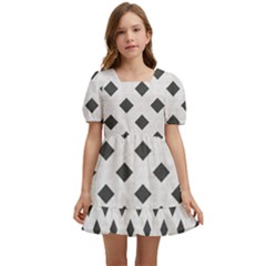 Spades Black And White Kids  Short Sleeve Dolly Dress by ConteMonfrey
