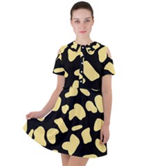 Cow Yellow Black Short Sleeve Shoulder Cut Out Dress  by ConteMonfrey