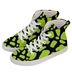 Neon Green Cow Spots Women s Hi-top Skate Sneakers by ConteMonfrey