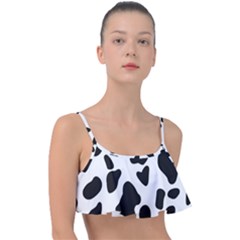 Black And White Spots Frill Bikini Top