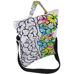 Brain Mind Psychology Idea Drawing Fold Over Handle Tote Bag by Wegoenart
