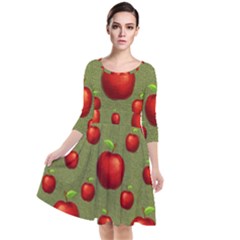 Apples Quarter Sleeve Waist Band Dress by nateshop