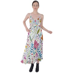 Flowers Tie Back Maxi Dress by nateshop