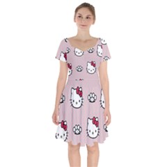 Hello Kitty Short Sleeve Bardot Dress by nateshop