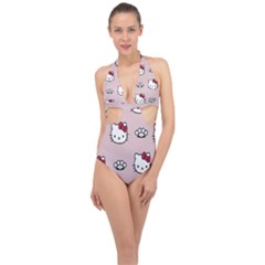 Hello Kitty Halter Front Plunge Swimsuit by nateshop