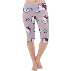 Hello Kitty Lightweight Velour Cropped Yoga Leggings by nateshop