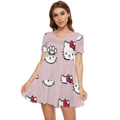 Hello Kitty Tiered Short Sleeve Babydoll Dress by nateshop