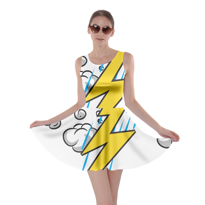 Storm Thunder Lightning Light Flash Cloud Skater Dress
