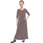 Batik-03 Kids  Quarter Sleeve Maxi Dress