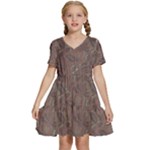 Batik-03 Kids  Short Sleeve Tiered Mini Dress