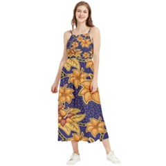 Seamless-pattern Floral Batik-vector Boho Sleeveless Summer Dress by nateshop