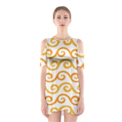Seamless-pattern-ibatik-luxury-style-vector Shoulder Cutout One Piece Dress by nateshop