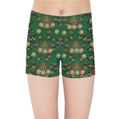 Ganesh Elephant Art With Waterlilies Kids  Sports Shorts by pepitasart