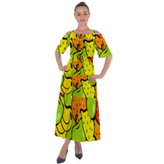 Fruit Food Wallpaper Shoulder Straps Boho Maxi Dress 